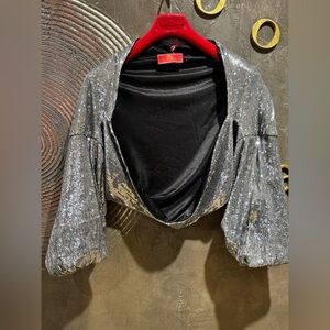 BSB Collection Shimmering Silver Bolero size S